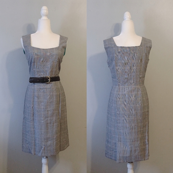 Tahari | Plaid Sleeveless Midi Dress - Picture 1 of 6